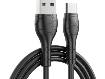 XO NB240 FOOTBALL ΚΑΛΩΔΙΟ ΦΟΡΤΙΣΗΣ TYPE-C SOFT RUBBER CABLE, ΜΑΥΡΟ