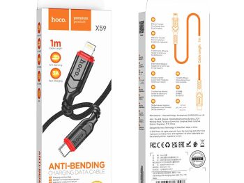 HOCO X59 VICTORY ΚΑΛΩΔΙΟ ΦΟΡΤΙΣΗΣ PD ΣΕ LIGHTNING, ΜΑΥΡΟ, 1m